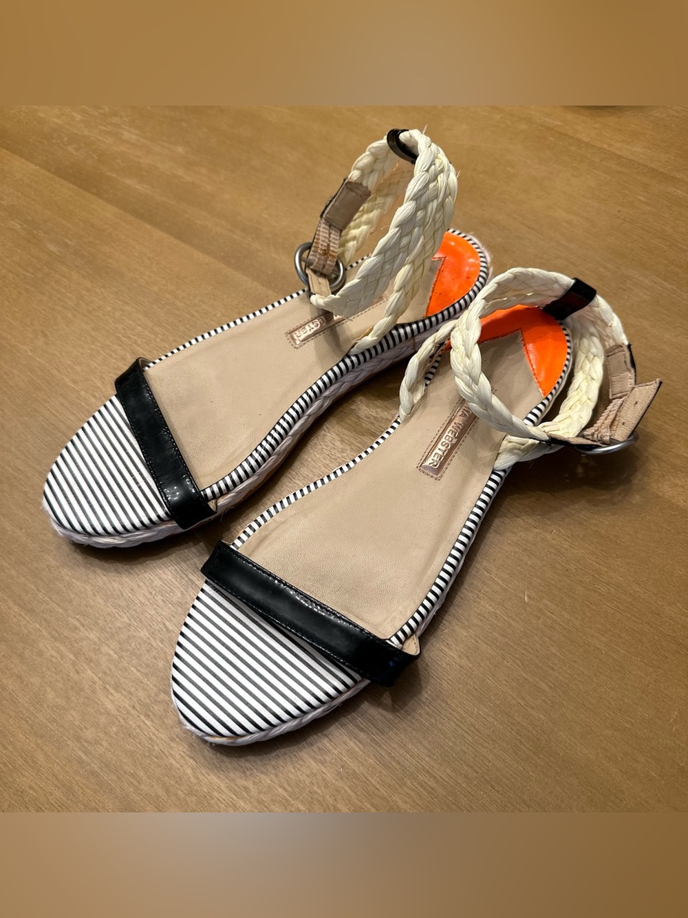 Sophia Webster Braided Ankle Strap Flat Sandals